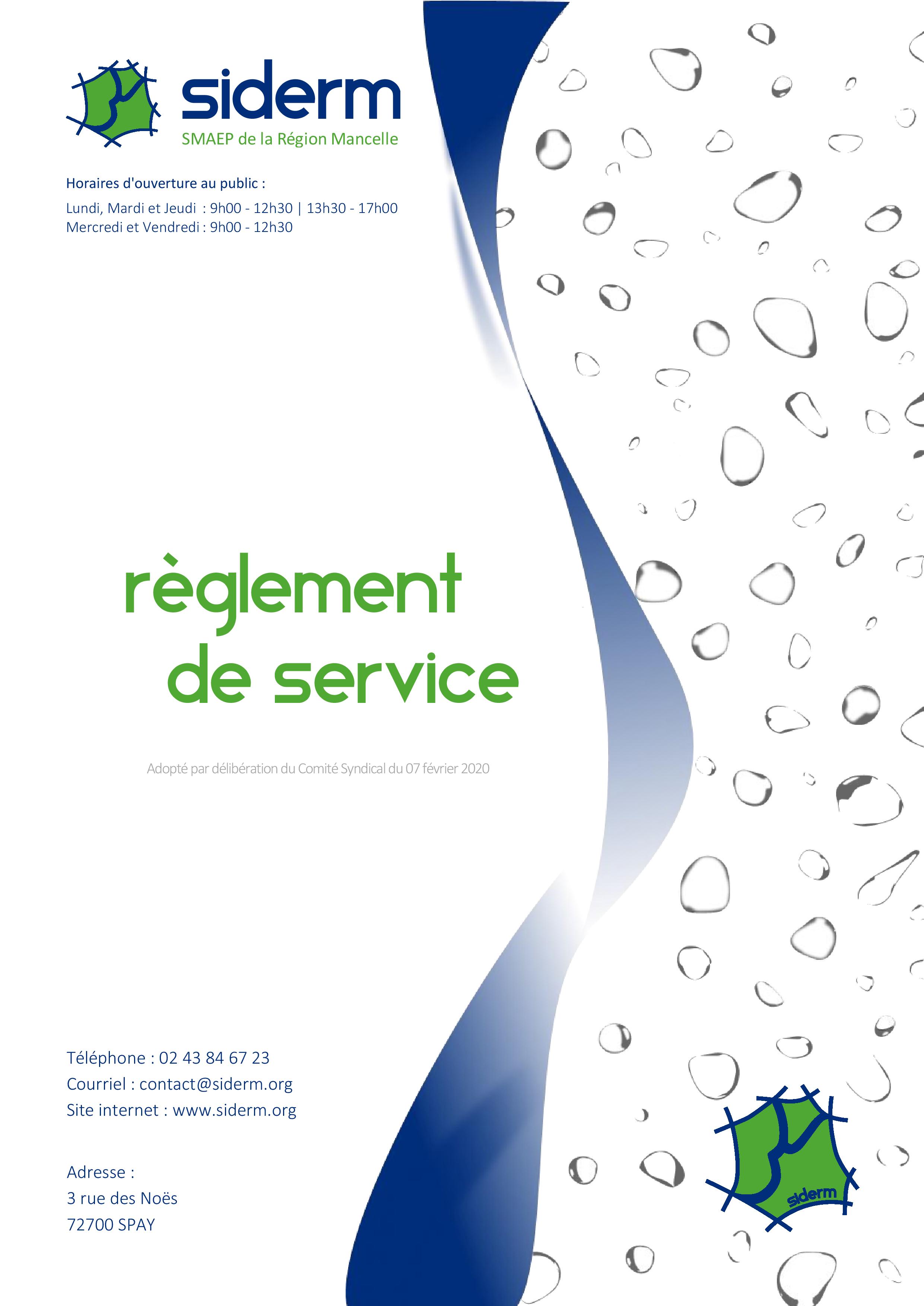 REGLEMENT SIDERM COUVERTURE